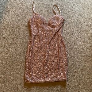Peach/Rose gold short dress